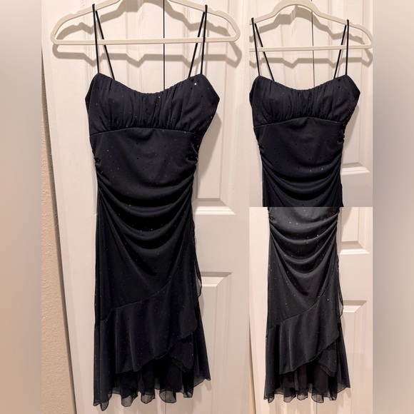 Ruby Rox Dresses & Skirts - Ruby Rox Vintage Y2K Ruched Asymmetric Grunge Fairy PromMade in USA Midi Dress,M